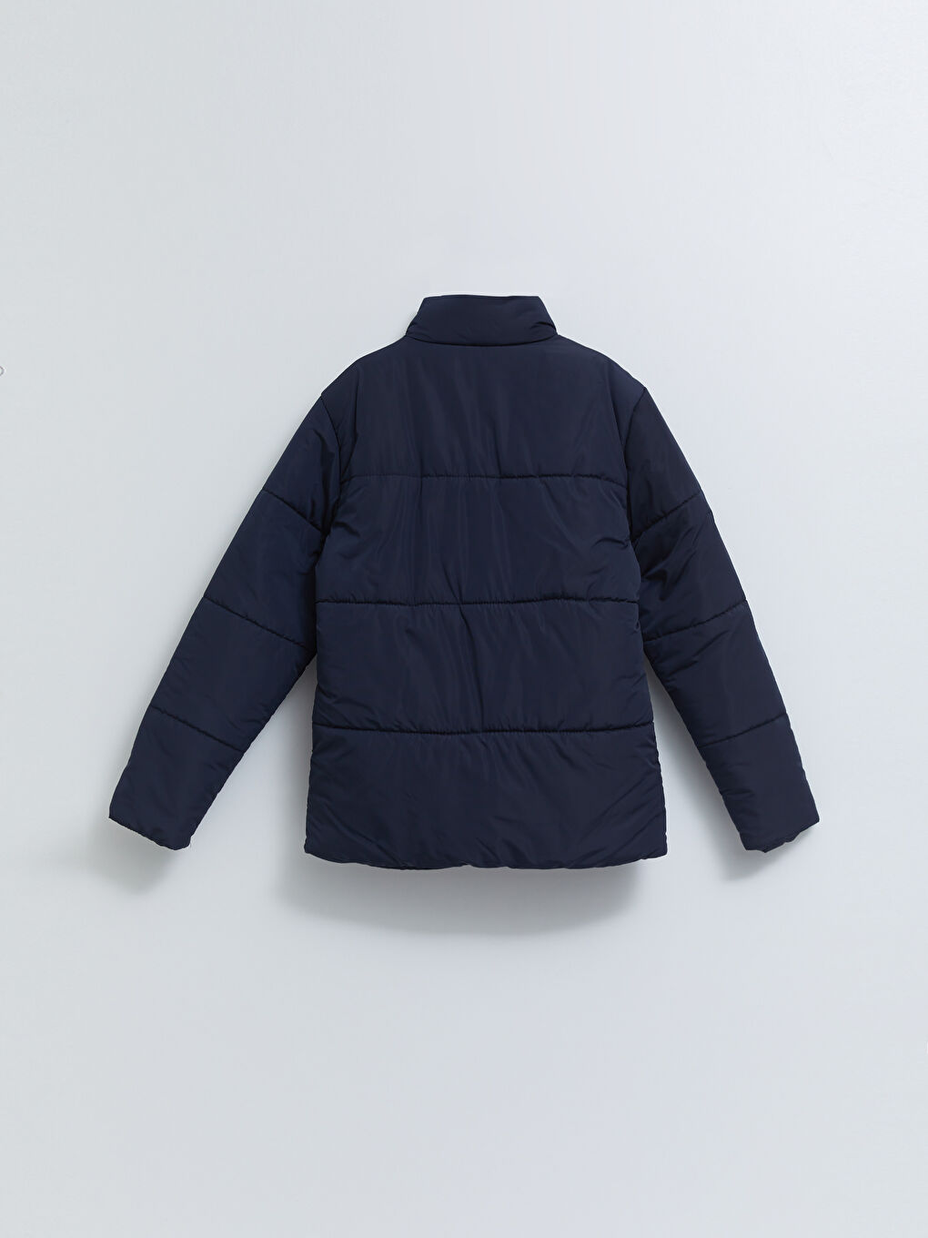 Lacivert Standart Kalıp Dik Yaka Erkek Şişme Mont-7