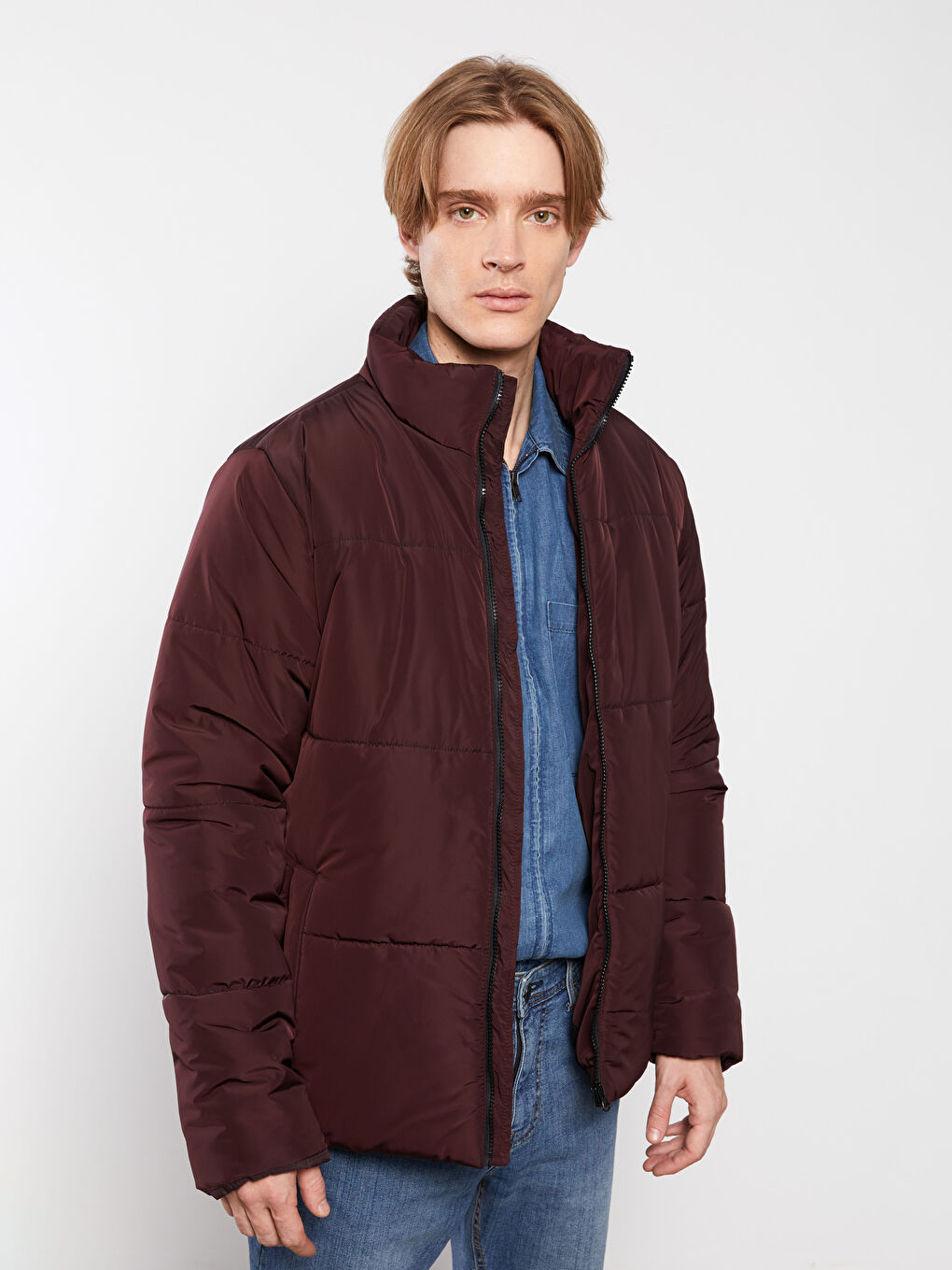 Standard Fit Funnel Neck Men's Puffer Coat