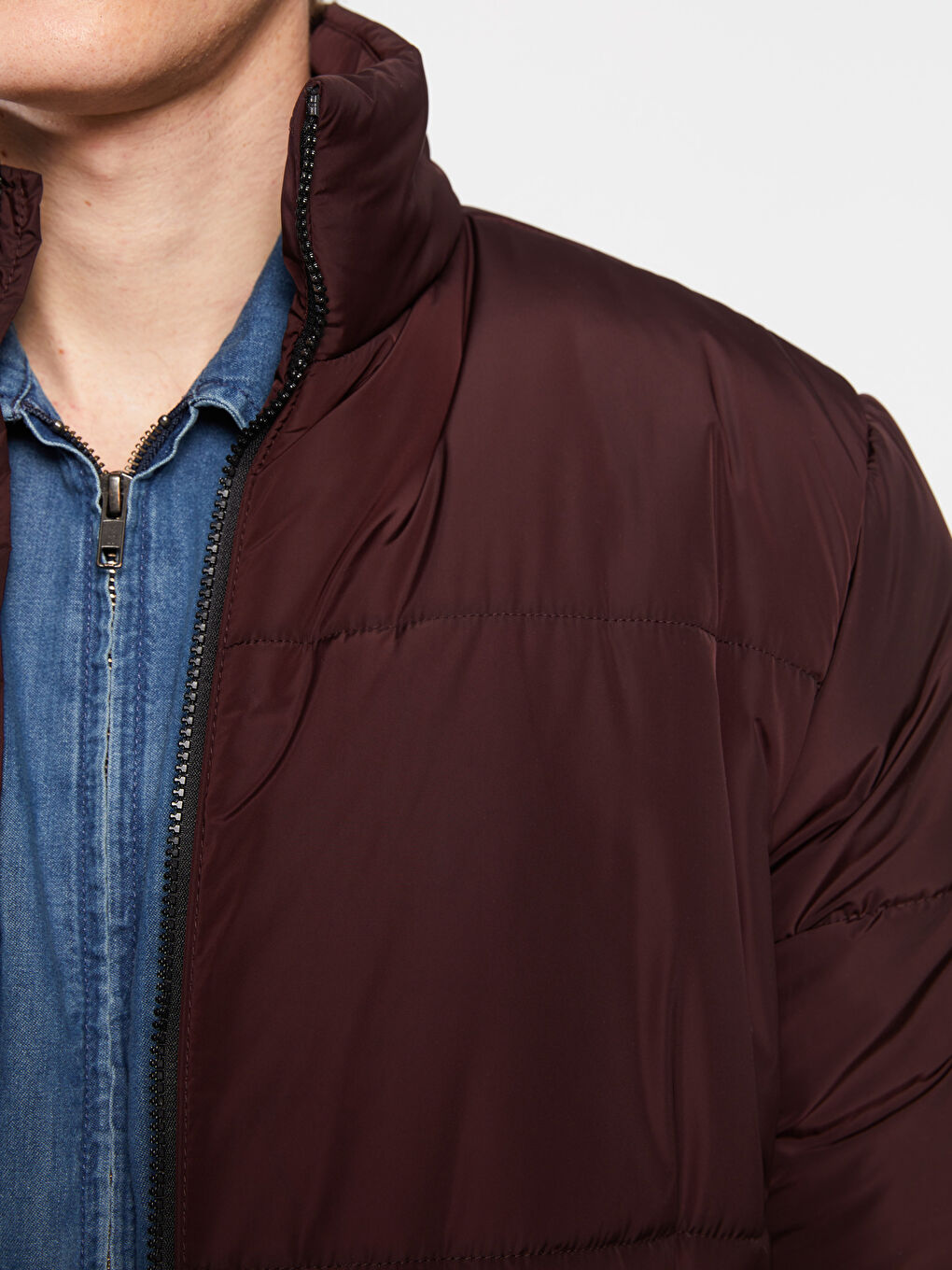 Standard Fit Funnel Neck Men's Puffer Coat-5