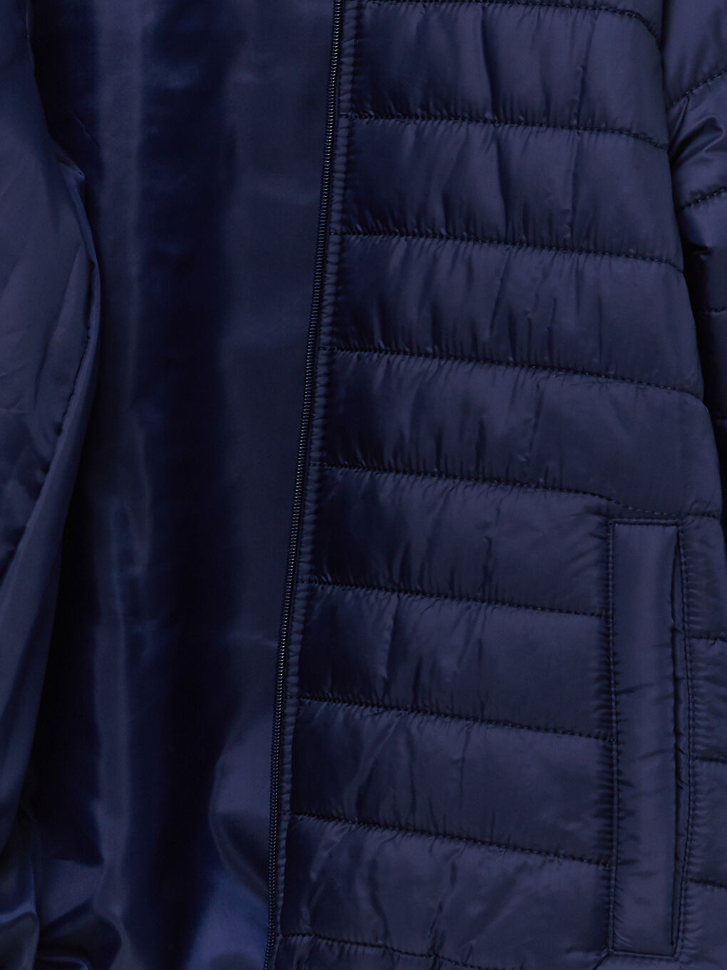 Lacivert Standart Kalıp Kolej Yaka Erkek Şişme Mont-7