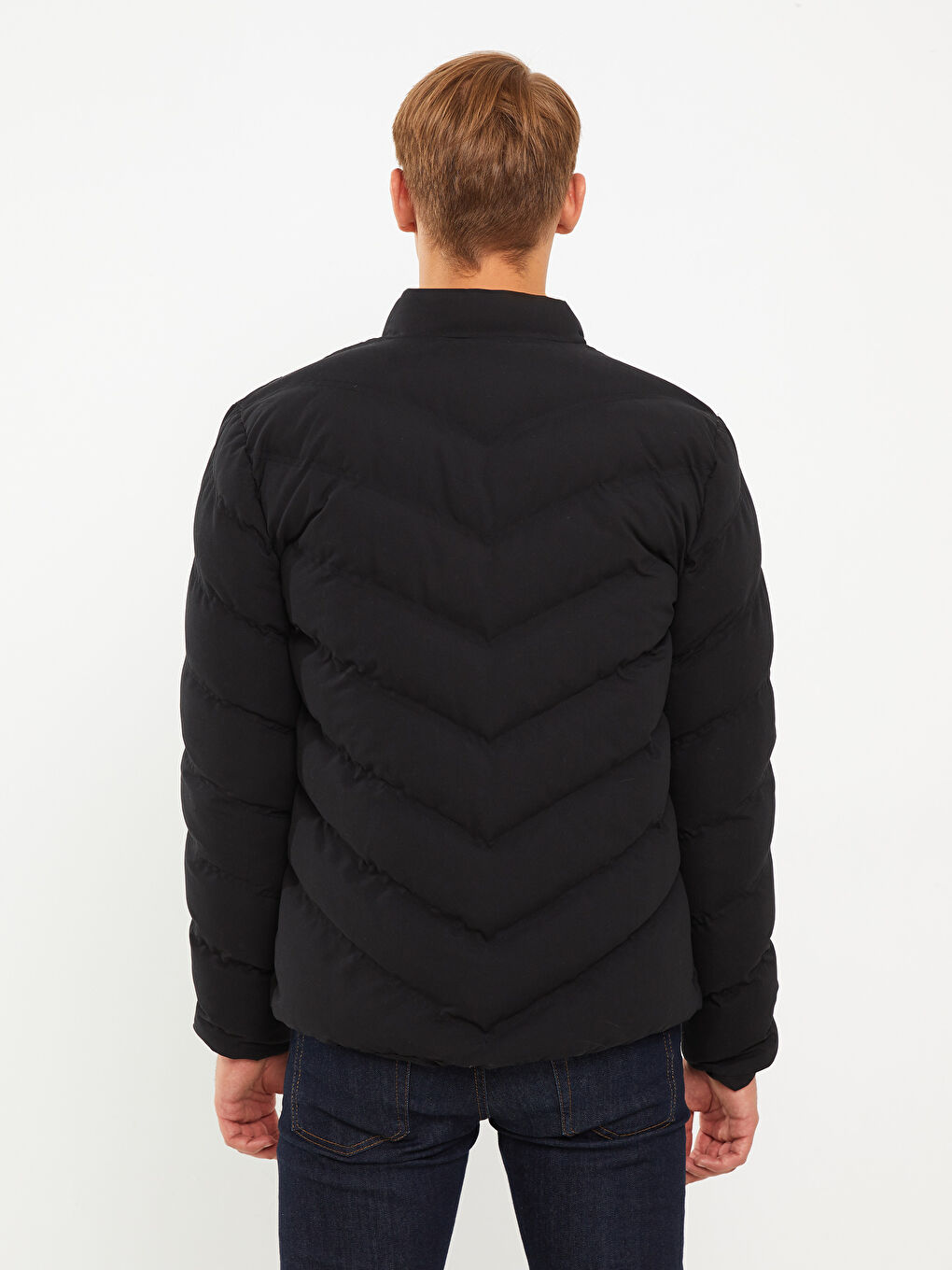 Siyah Standart Kalıp Erkek Şişme Mont-4