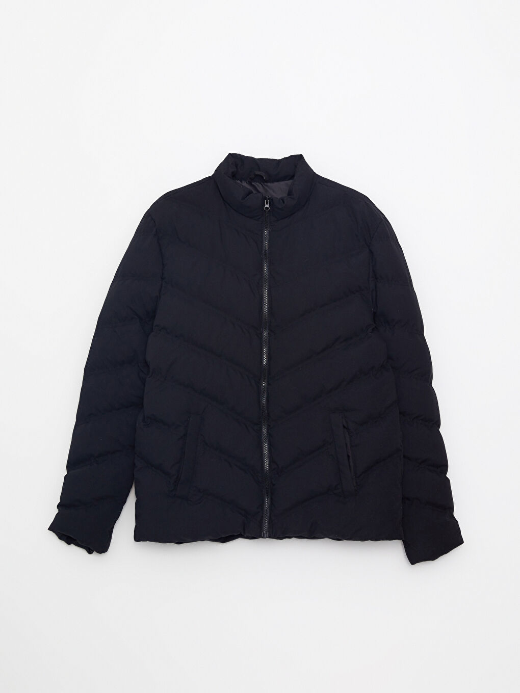 Siyah Standart Kalıp Erkek Şişme Mont-5