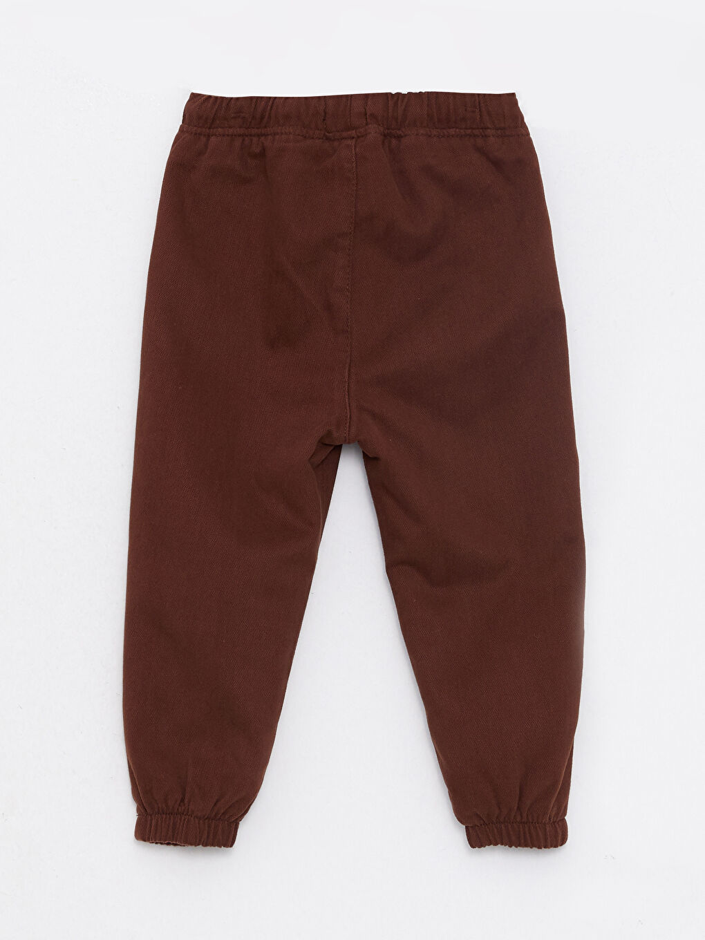 Kahverengi Beli Lastikli Basic Erkek Bebek Pantolon-1