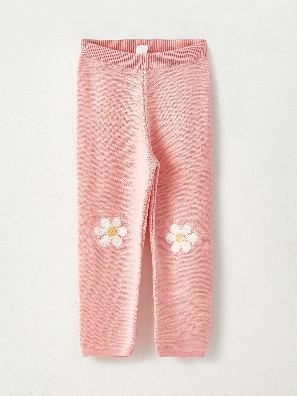 Pembe Bisiklet Yaka Uzun Kollu Desenli Kız Bebek Triko Kazak ve Pantolon 2'li Takım-6