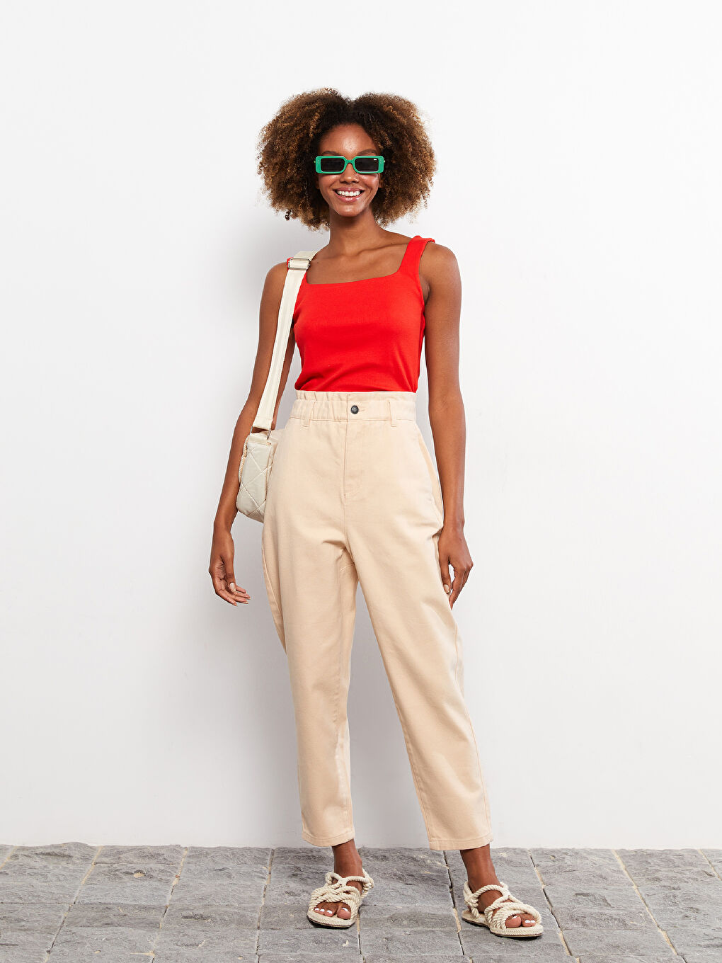 Standard Fit Regular Gabardine Women's Trousers-1