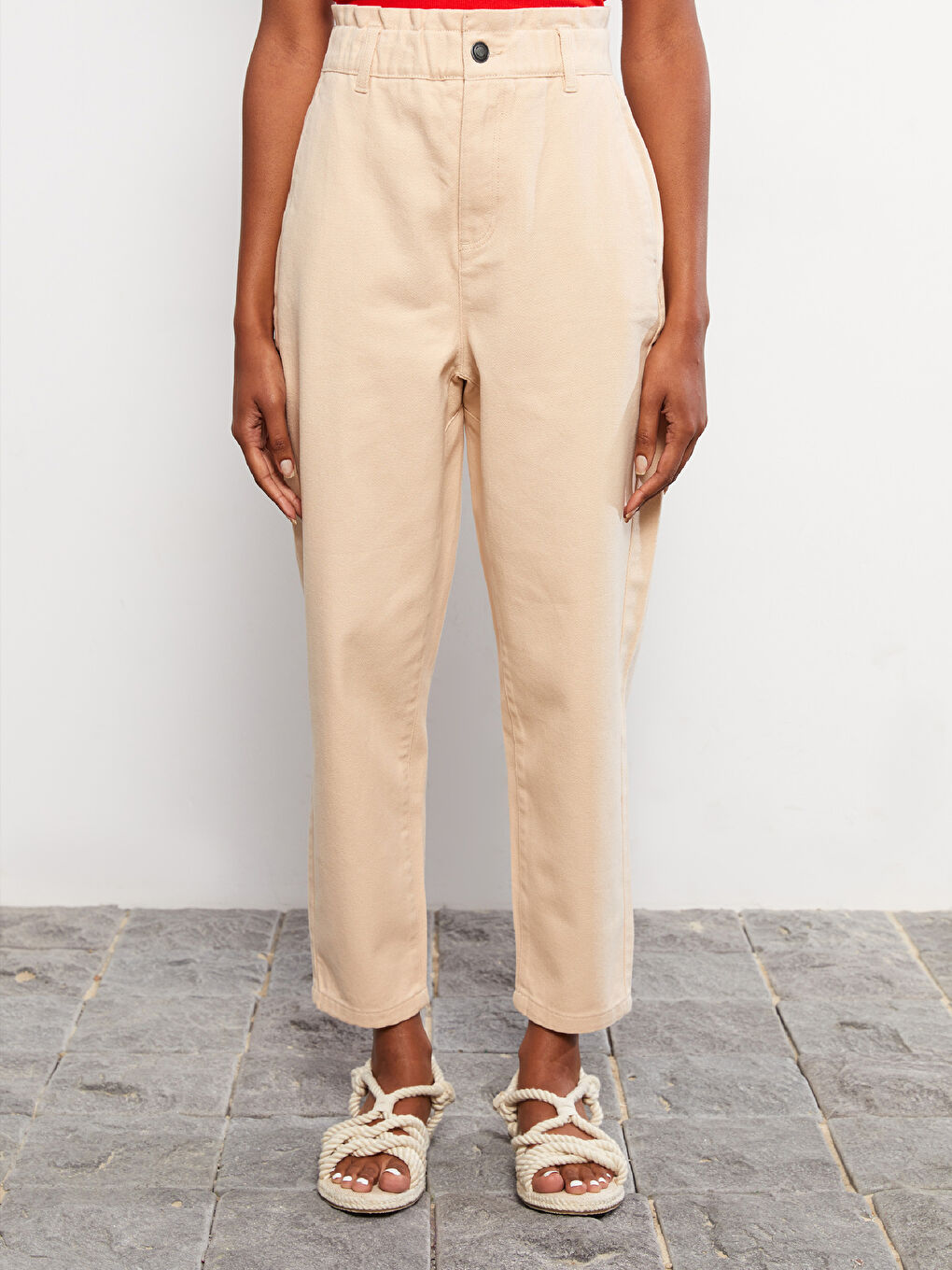 Standard Fit Regular Gabardine Women's Trousers-3