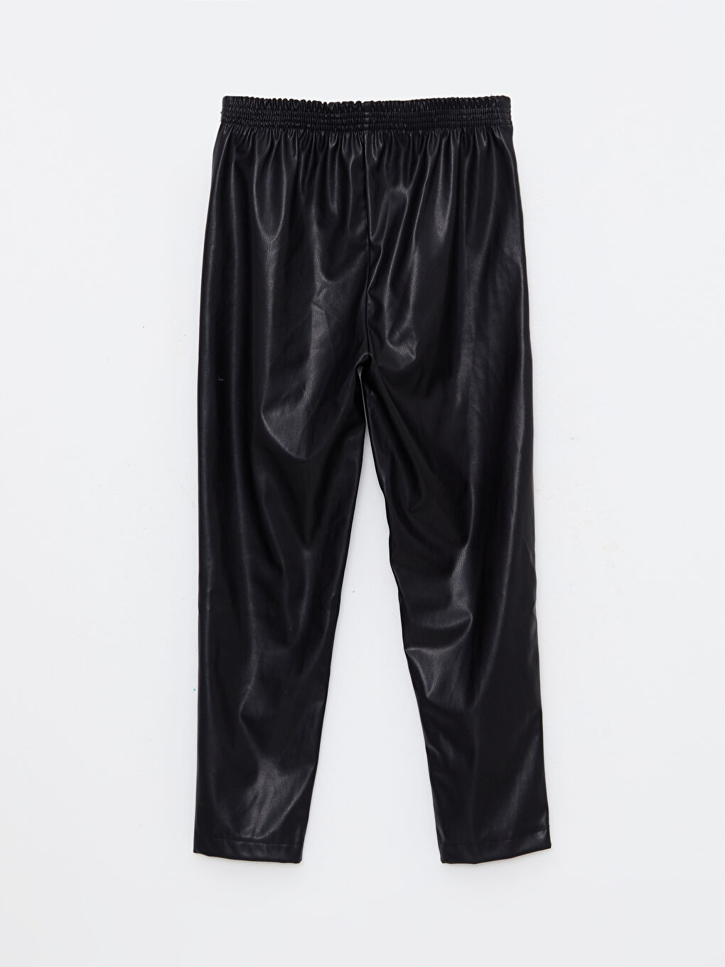 Elasticated Waist Faux Leather Women's Trousers-6