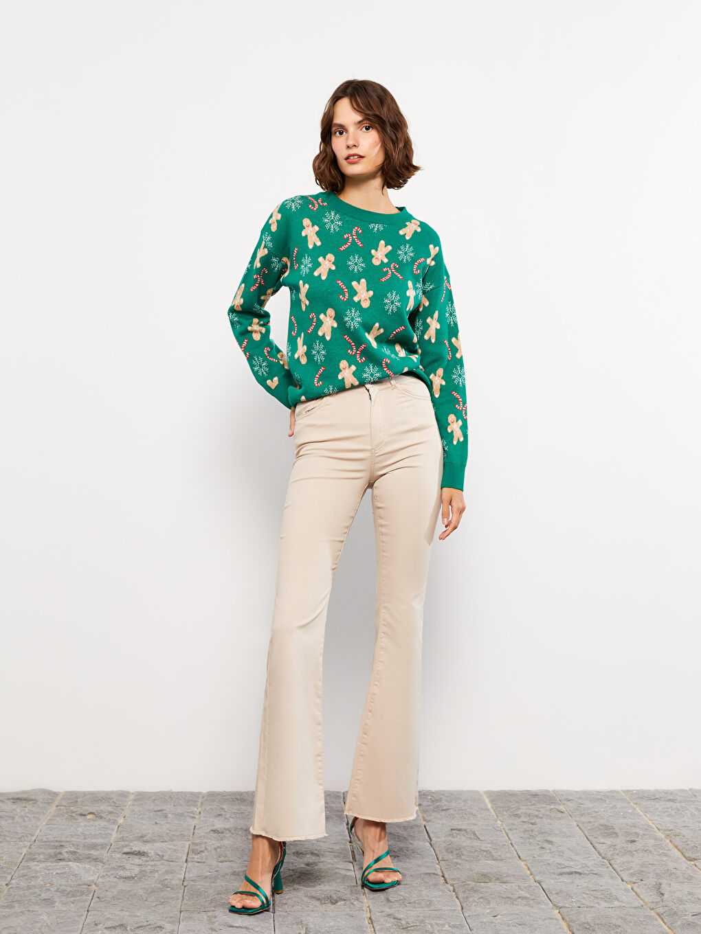 Bej Dar Fit Düz Gabardin Kadın Pantolon