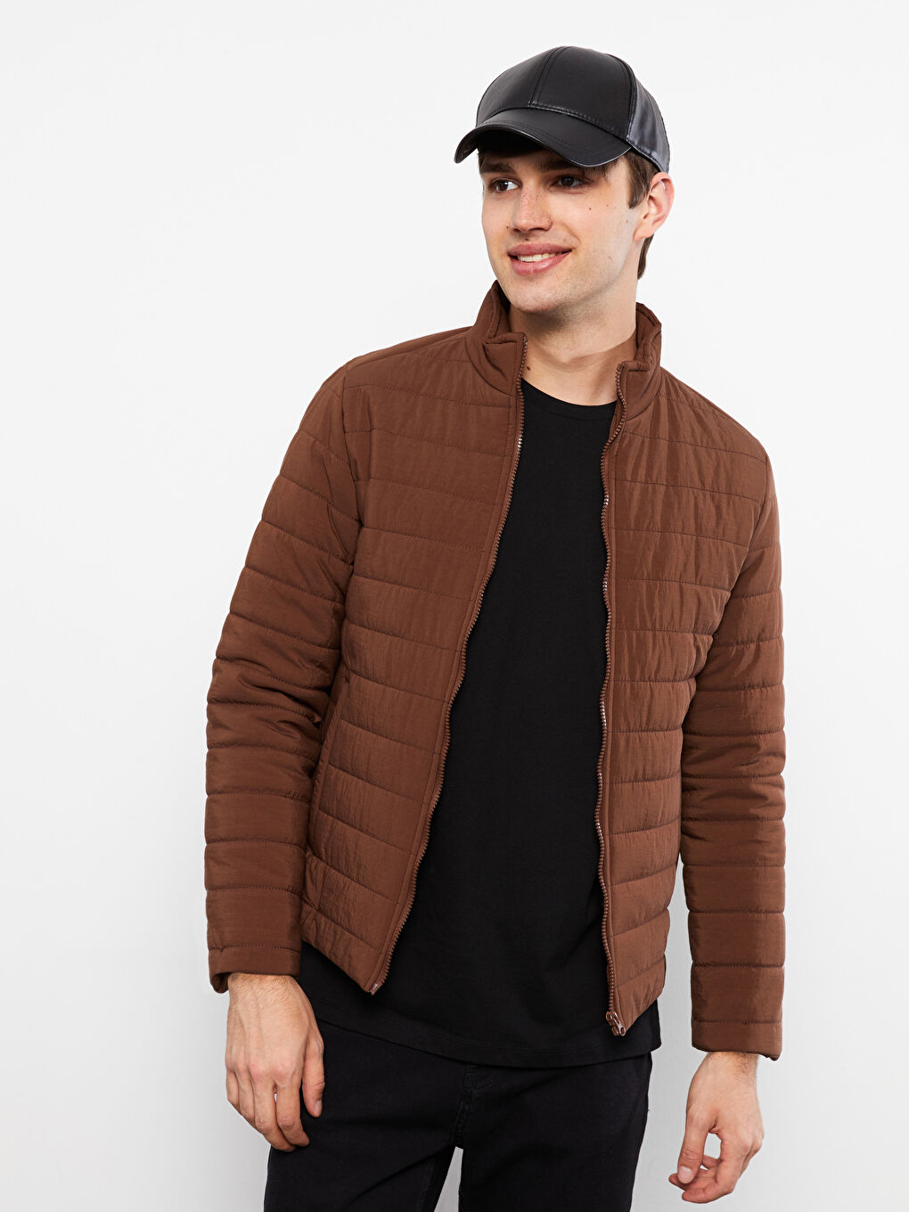 Standard Fit Funnel Neck Men's Coat-1