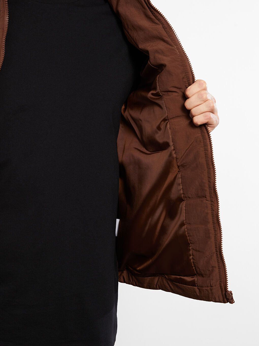 Standard Fit Funnel Neck Men's Coat-3