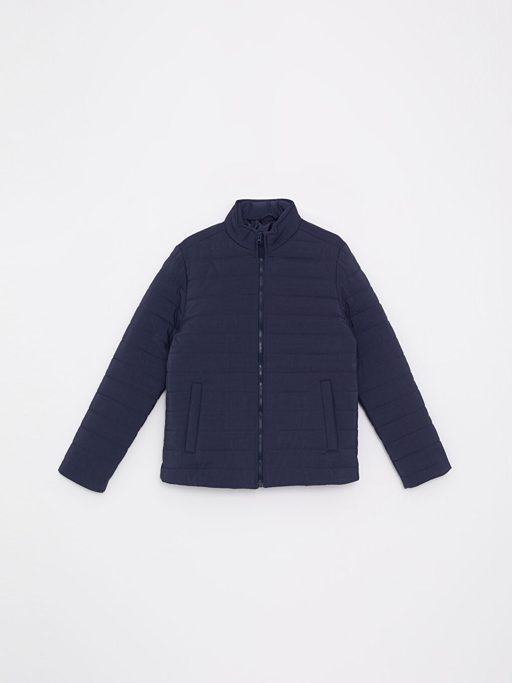 Lacivert Standart Kalıp Dik Yaka Erkek Mont-5