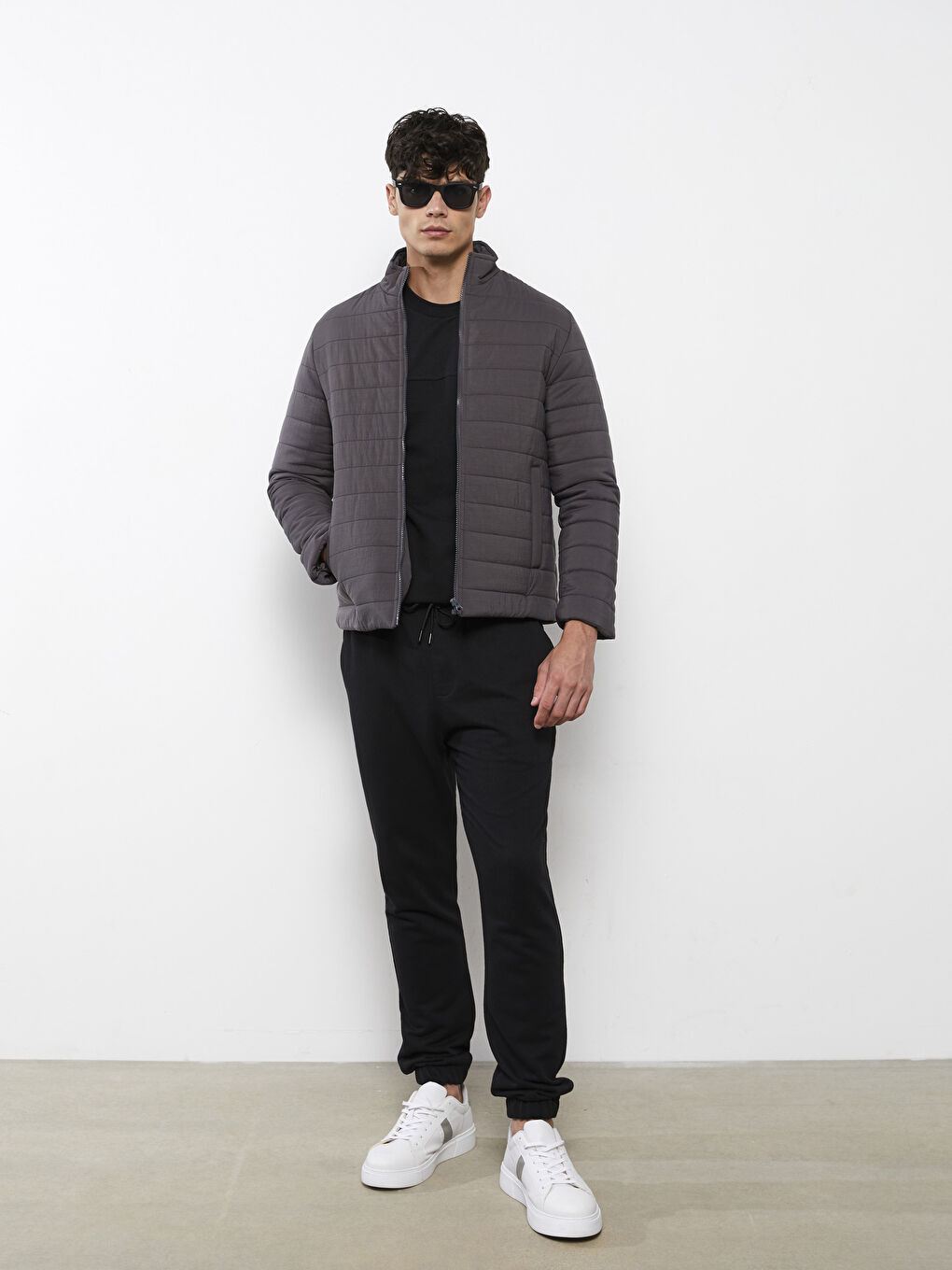 Standard Fit Funnel Neck Men's Coat-1