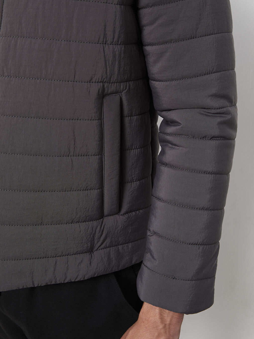 Standard Fit Funnel Neck Men's Coat-2