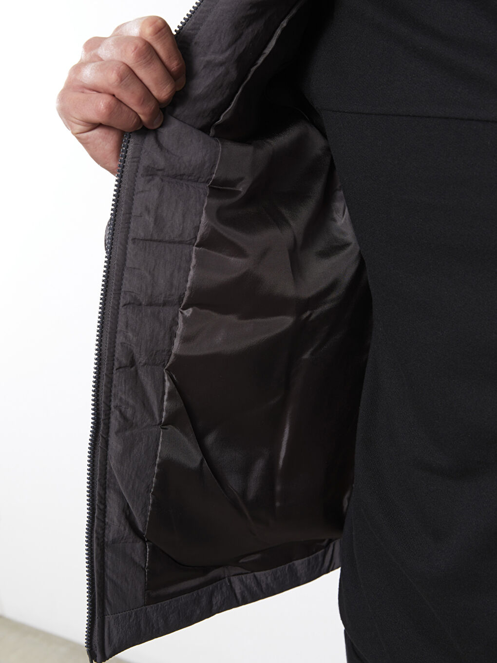 Standard Fit Funnel Neck Men's Coat-3