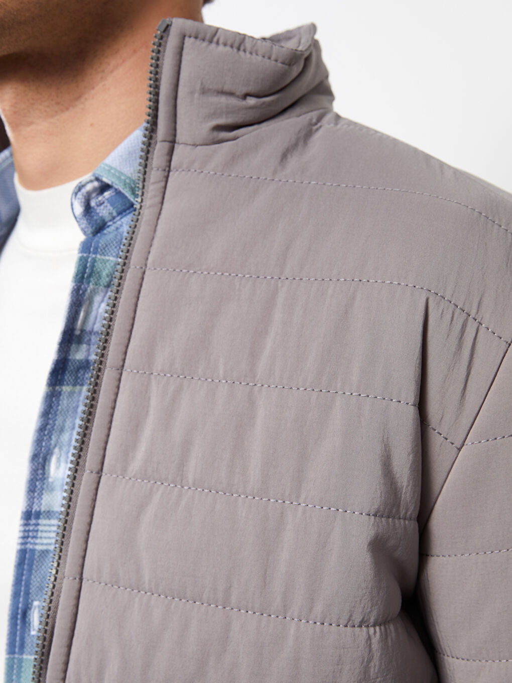 Standard Fit Funnel Neck Men's Coat-2
