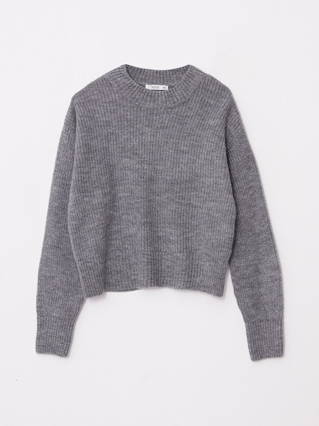 Pulover Tricotat Simplu cu Mânecă Lungă și Guler Rotund pentru Femei-5