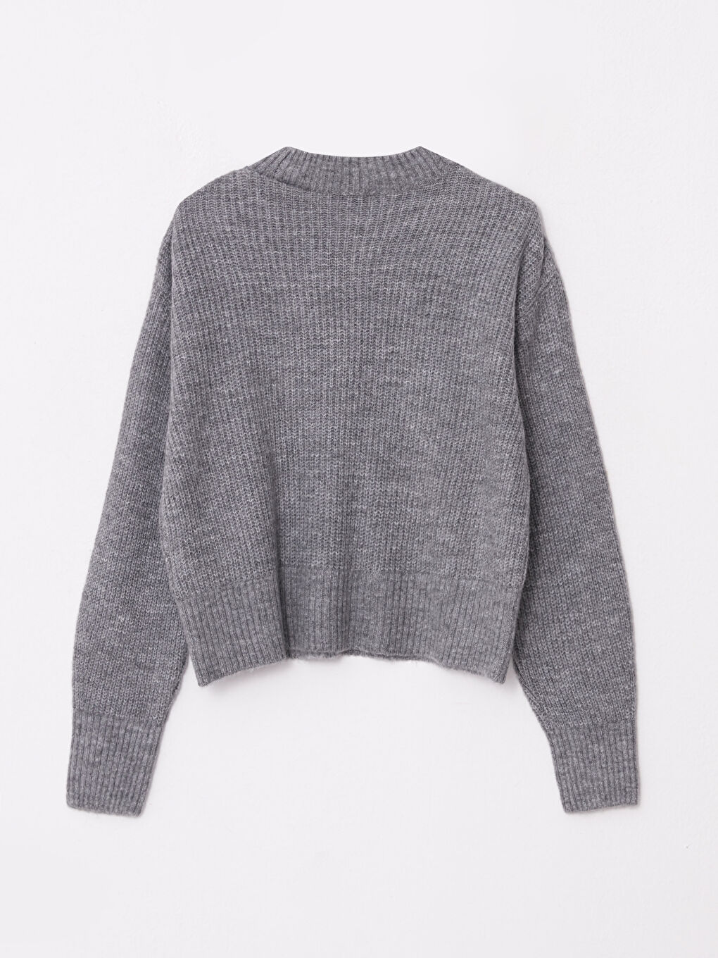 Pulover Tricotat Simplu cu Mânecă Lungă și Guler Rotund pentru Femei-6