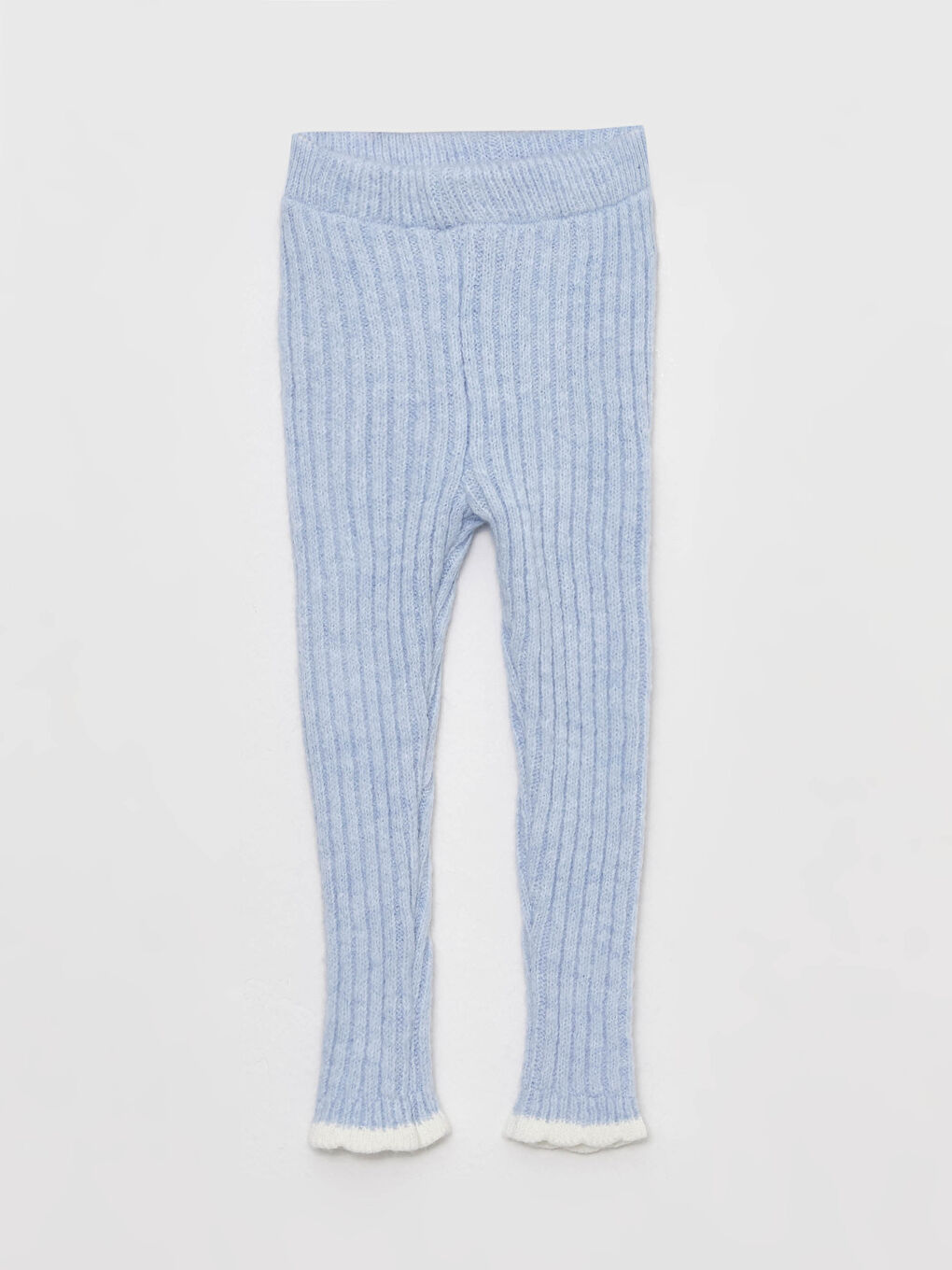 Polo Neck Long Sleeve Self Patterned Baby Girl Tricot Sweater and Tights 2-Pack Set-4