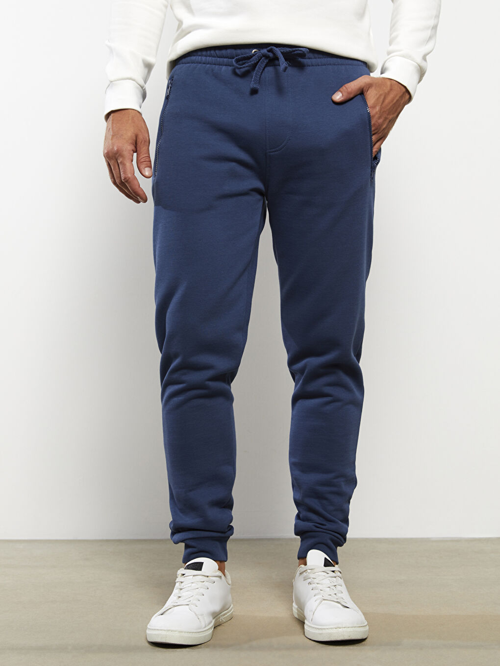 Lacivert Rahat Kalıp Erkek Kalın Jogger Eşofman Altı-2