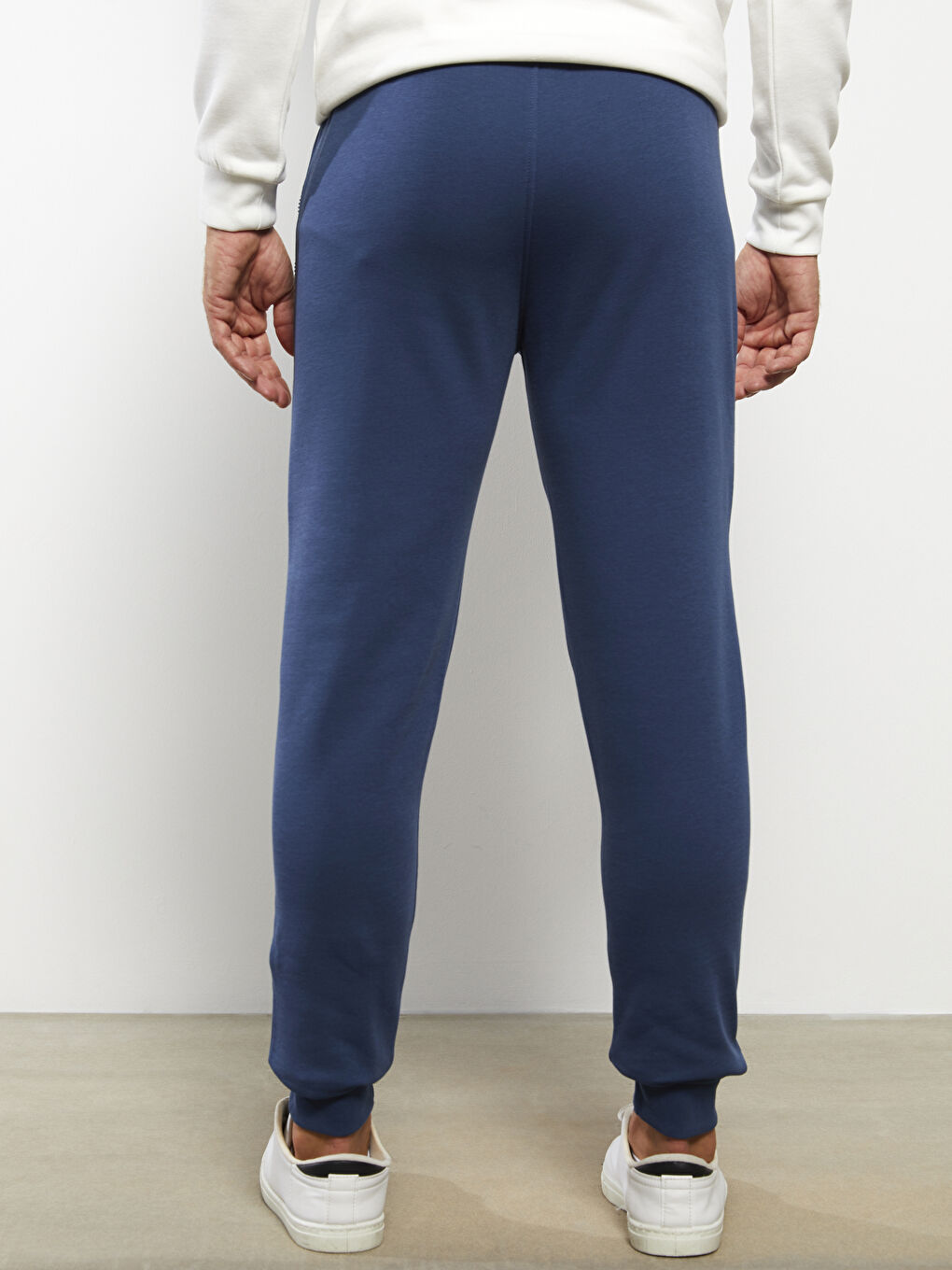 Lacivert Rahat Kalıp Erkek Kalın Jogger Eşofman Altı-4