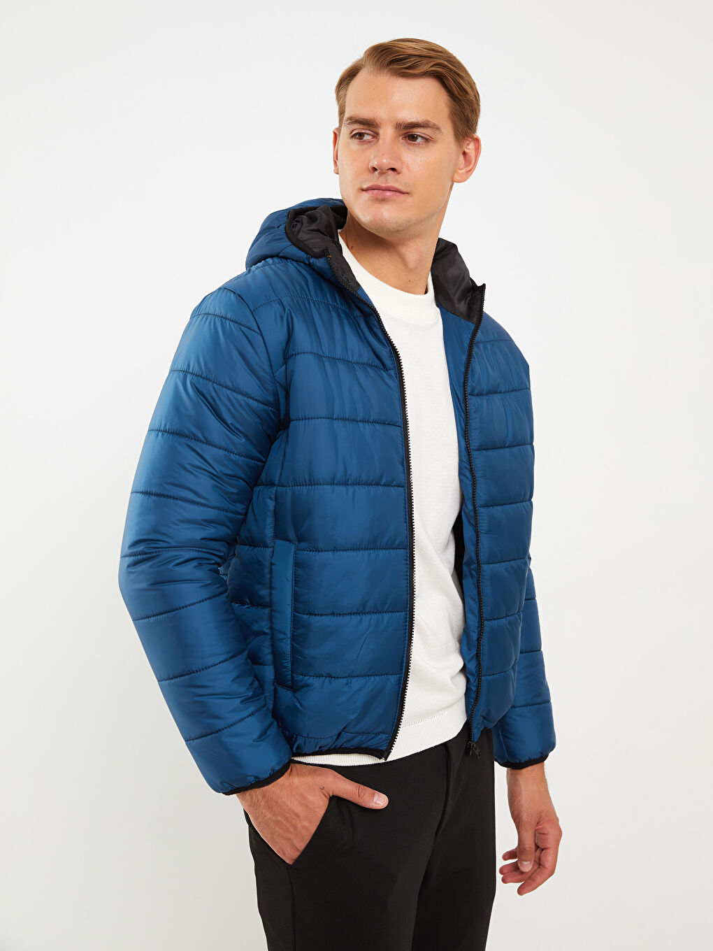 Standard Fit Hooded Men's Puffer Coat