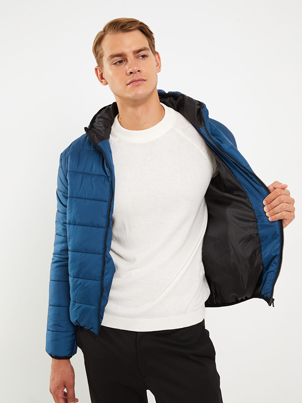 Standard Fit Hooded Men's Puffer Coat-2