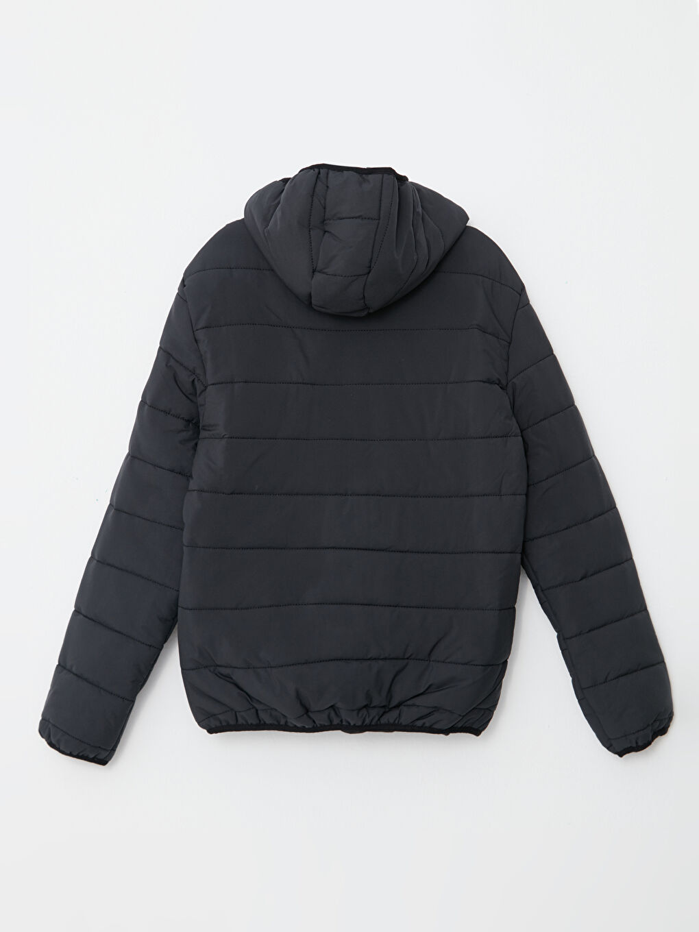 Yeşil Standart Kalıp Kapüşonlu Erkek Şişme Mont-6