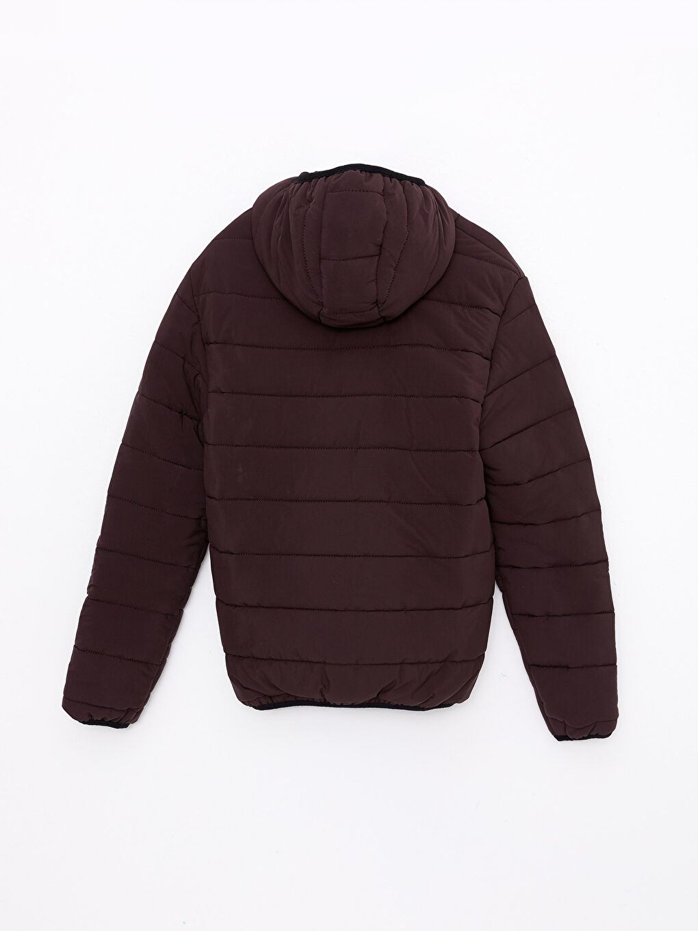 Mürdüm Standart Kalıp Kapüşonlu Erkek Şişme Mont-6