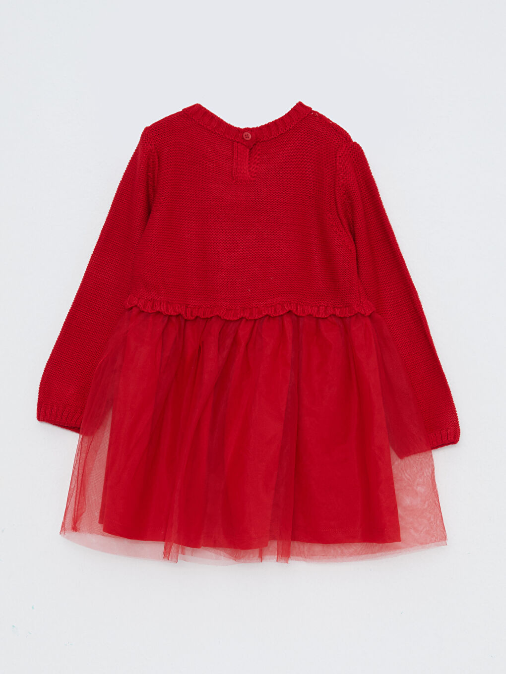 Rochie pentru Bebeluși Fete cu Guler Rotund și Mânecă Lungă-1