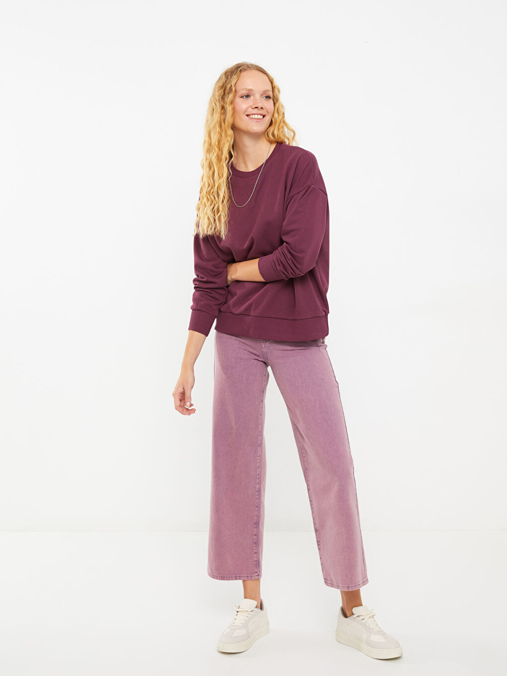LCW Vision Crew Neck Plain Long Sleeve Women's Sweatshirt -W26743Z8-HPH