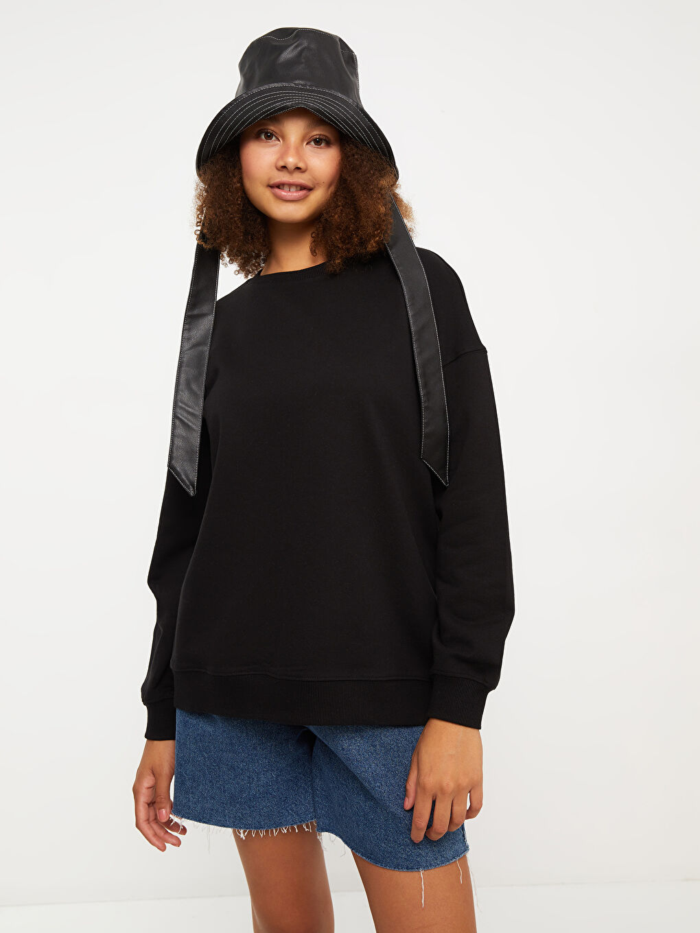LCW Vision Crew Neck Solid Long Sleeve Cotton Women's Sweatshirt -W26752Z8-RQN