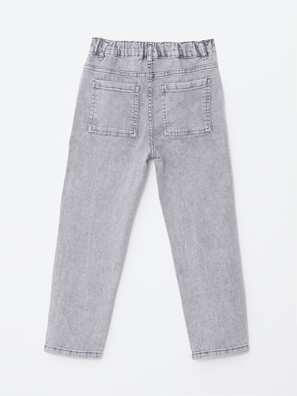 Gri Beli Lastikli Erkek Çocuk Jean Pantolon-1