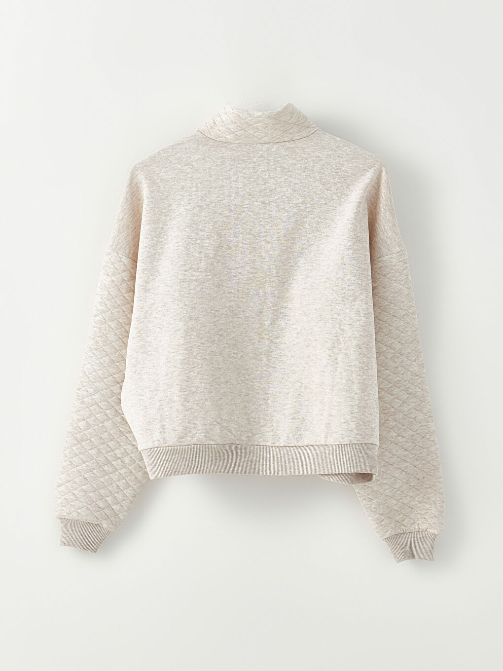 LCW Vision Dik Yaka Kendinden Desenli Uzun Kollu Kadın Sweatshirt -W26789Z8-L8T