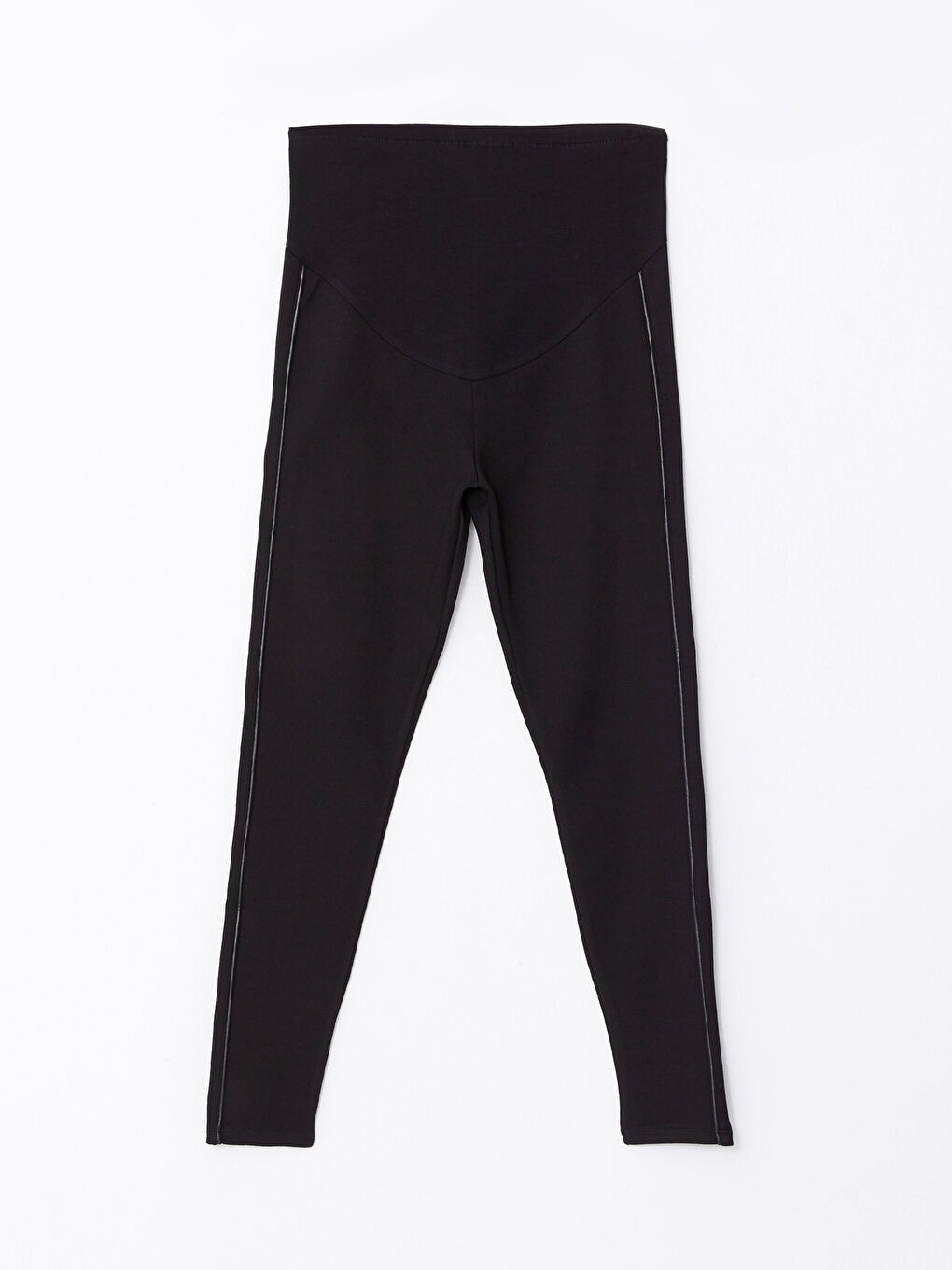 Siyah Karın Panelli Düz Hamile Tayt-5