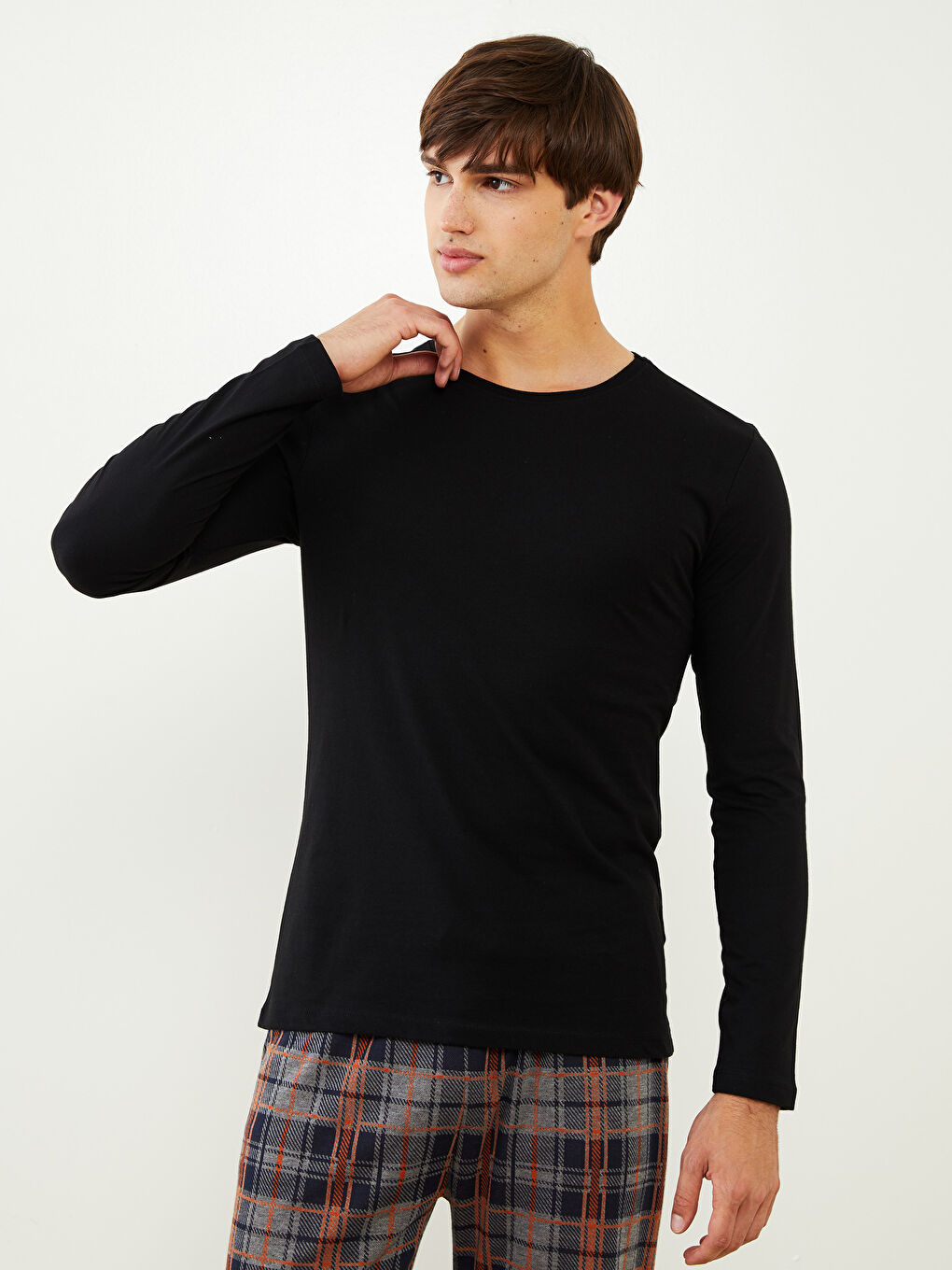 Crew Neck Long Sleeve Men's Vest-1
