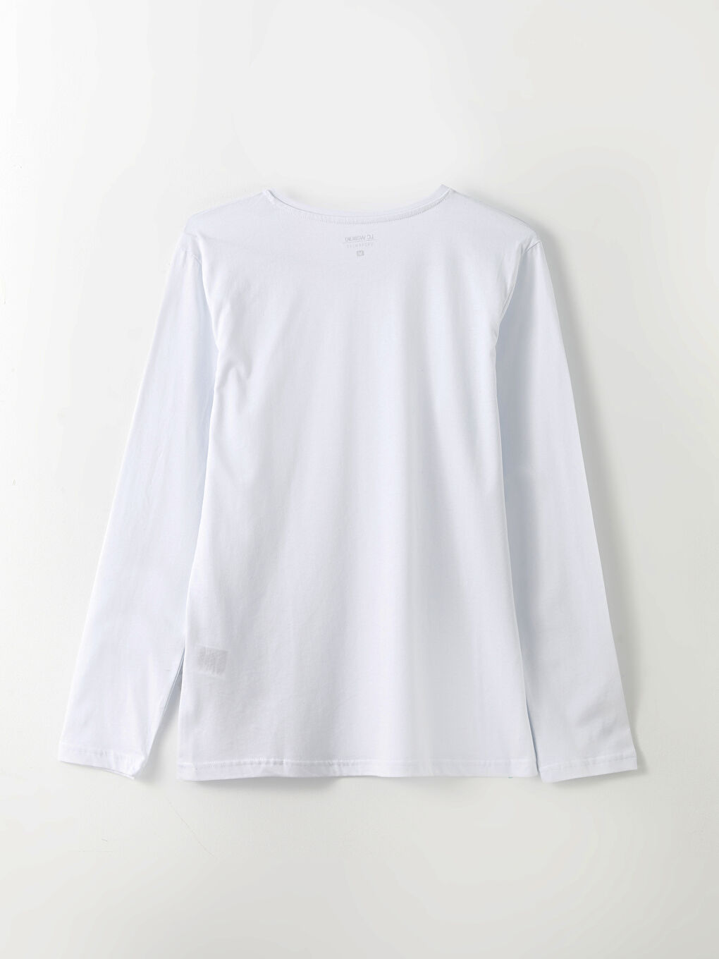 Beyaz Bisiklet Yaka Uzun Kollu Erkek Atlet-6