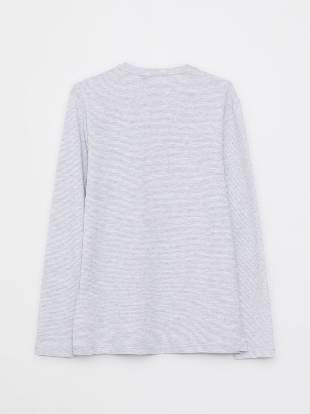 Bej Bisiklet Yaka Uzun Kollu Erkek Tişört-6