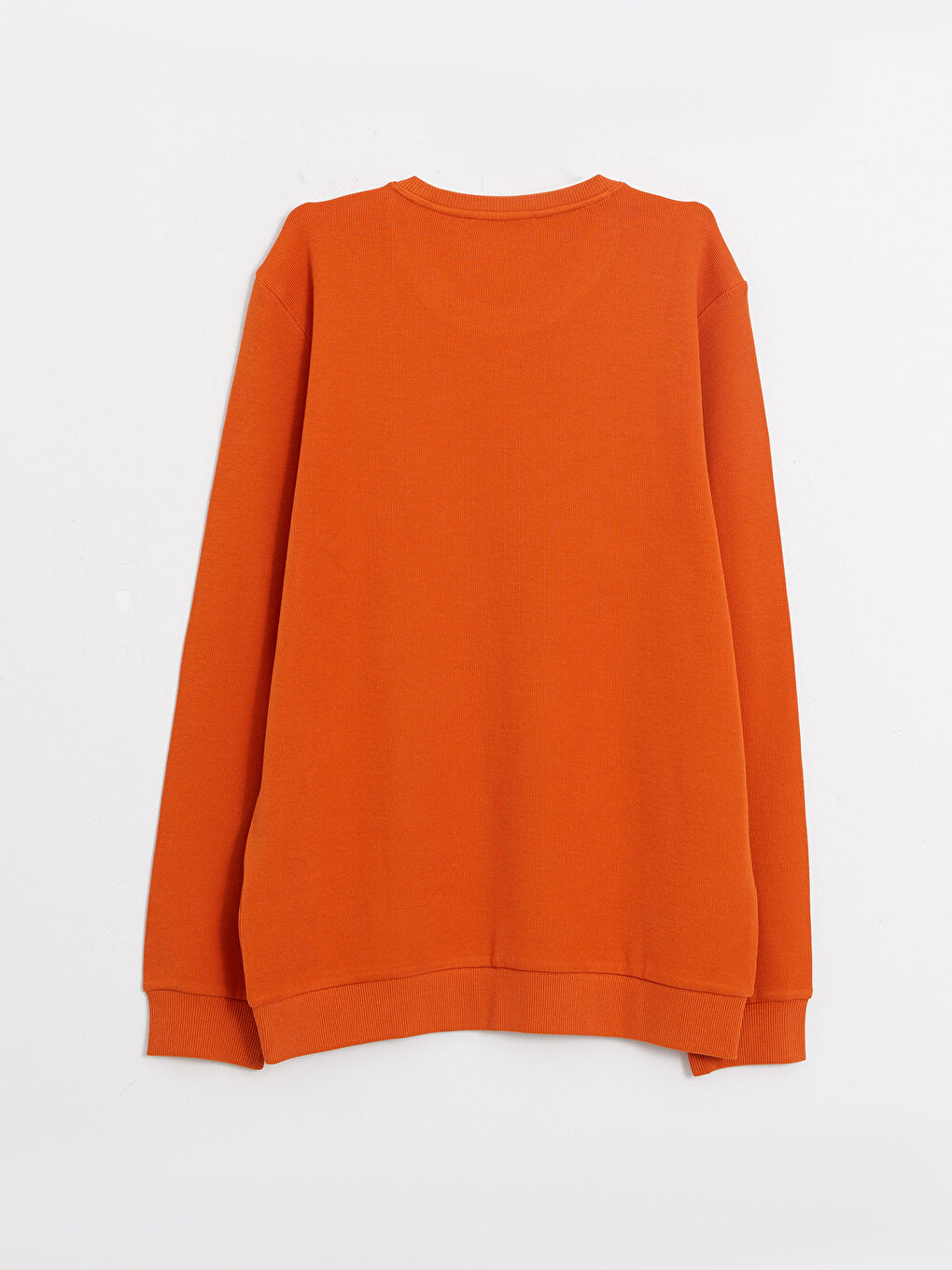 Turuncu Bisiklet Yaka Uzun Kollu Erkek Sweatshirt-6