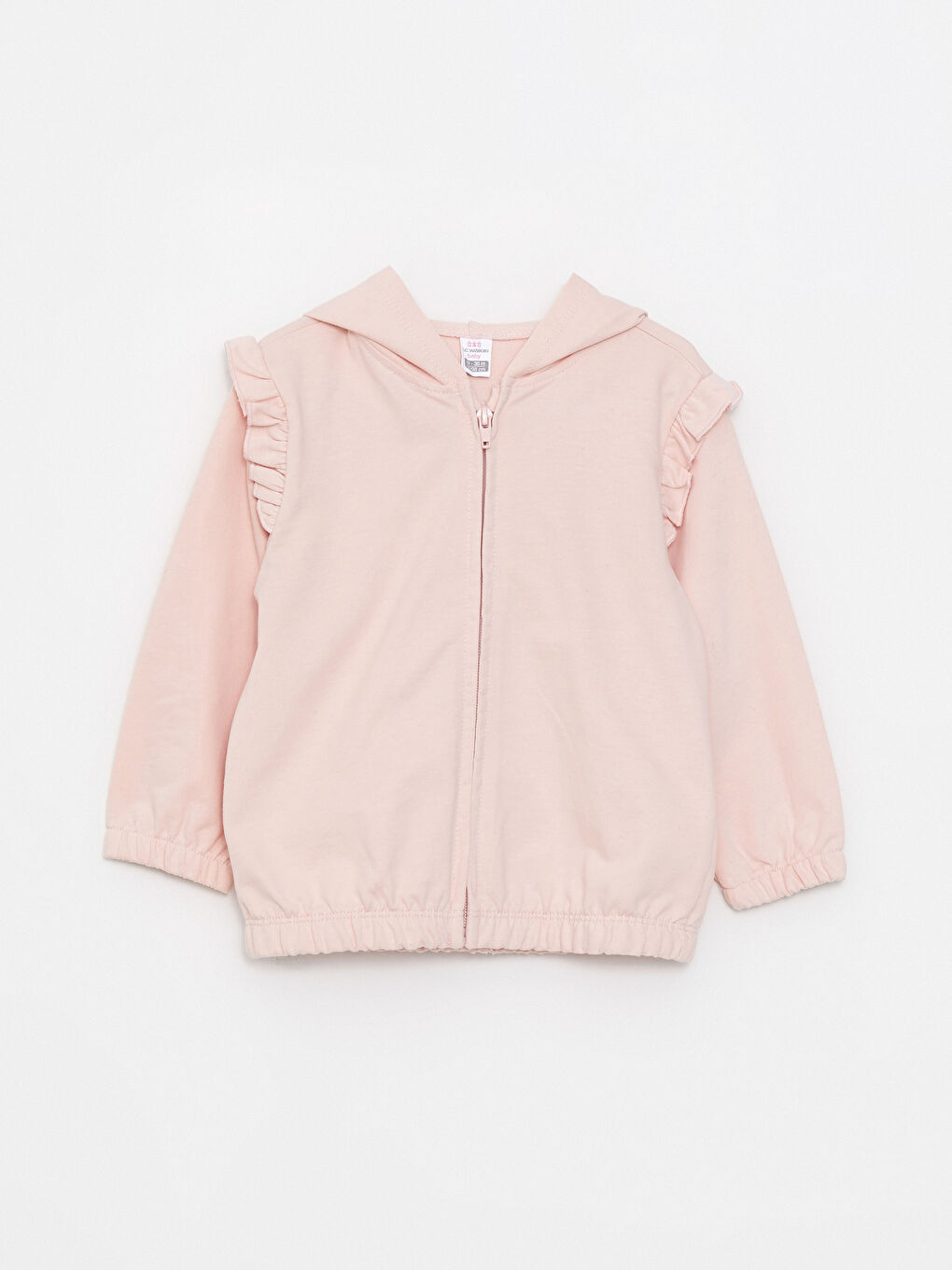 Капюшонды ұзын жеңді негізгі қыз балаға арналған сыдырмалы свитшот