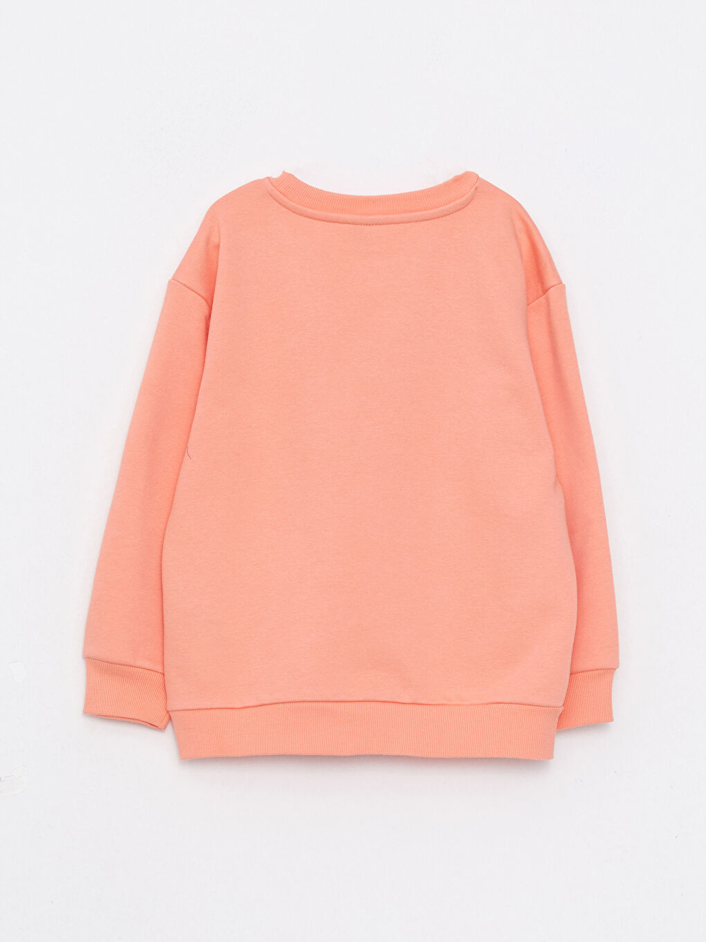 LCW Kids Açık Mercan Bisiklet Yaka Basic Uzun Kollu Kız Çocuk Sweatshirt - 1