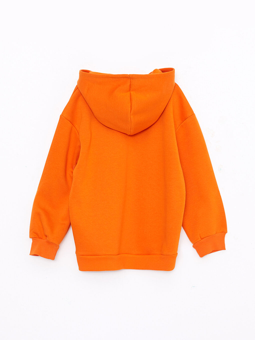 Turuncu Kapüşonlu Basic Uzun Kollu Kız Çocuk Sweatshirt-1