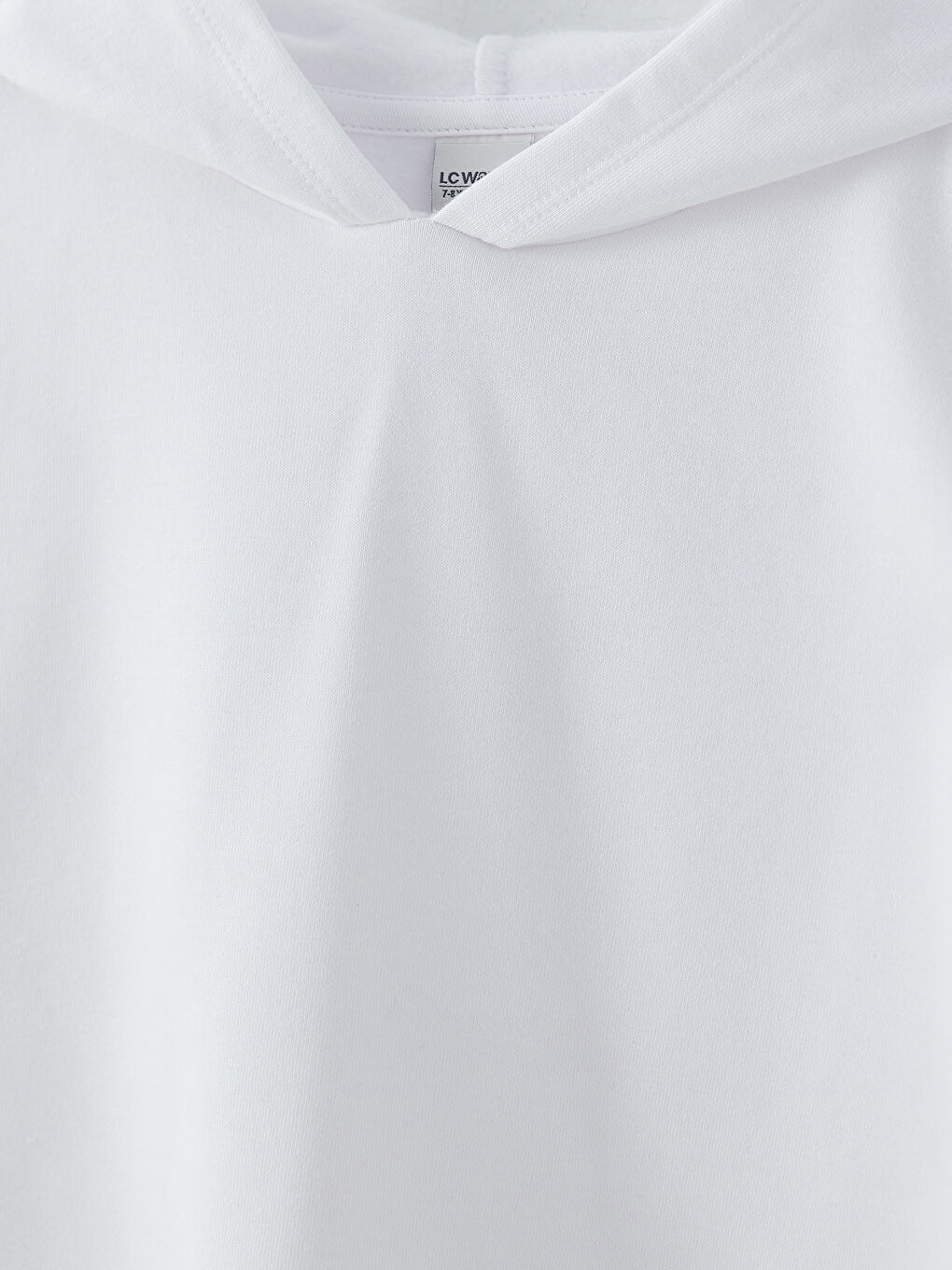 Beyaz Kapüşonlu Basic Uzun Kollu Kız Çocuk Sweatshirt-2