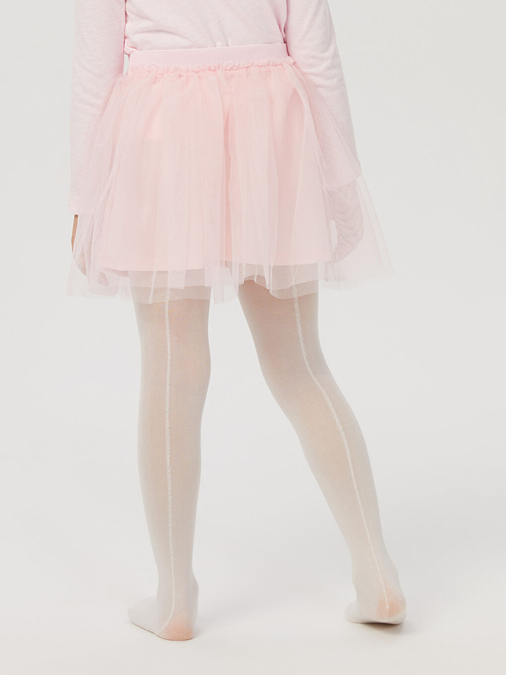 Ekru Kız Çocuk Bale Çorabı-2