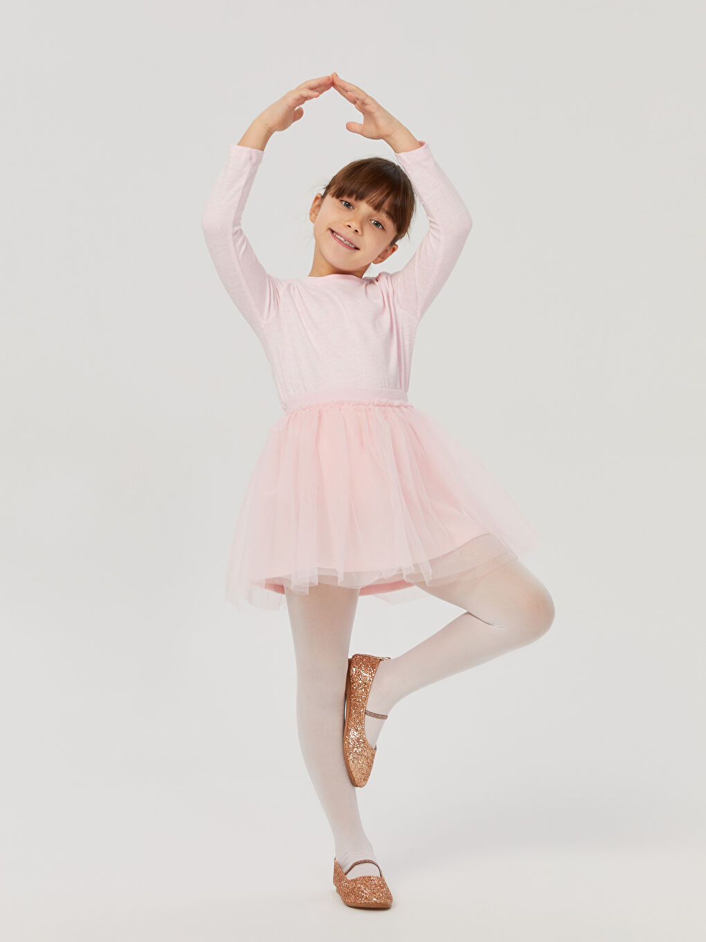 Pembe Kız Çocuk Bale Çorabı-1