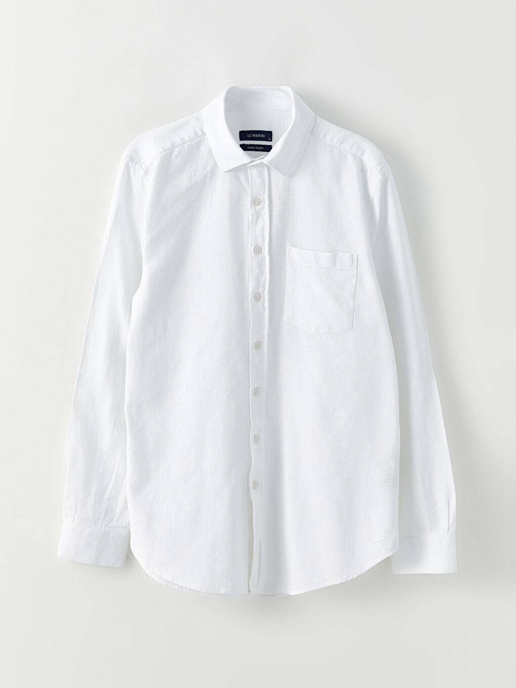 Beyaz Regular Fit Uzun Kollu Erkek Poplin Gömlek-5