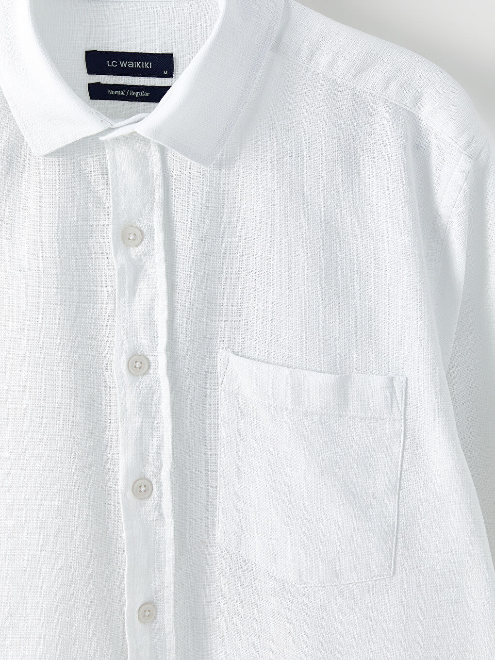 Beyaz Regular Fit Uzun Kollu Erkek Poplin Gömlek-6