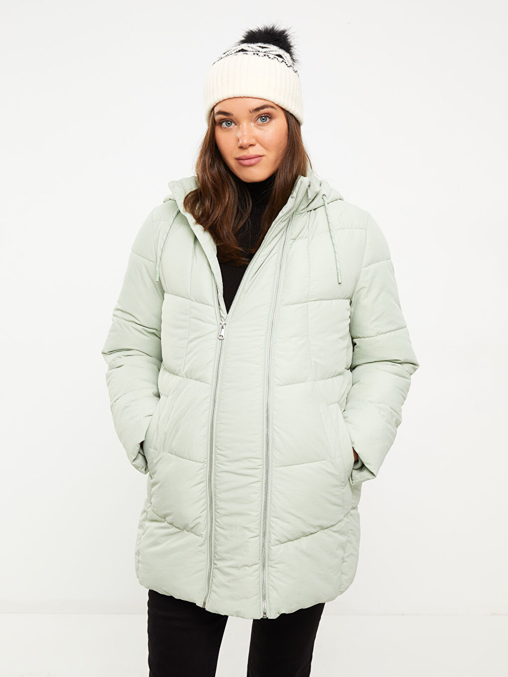LCWAIKIKI Maternity Hooded Collar Regular Long Sleeve Maternity Coat -W26898Z8-S8X