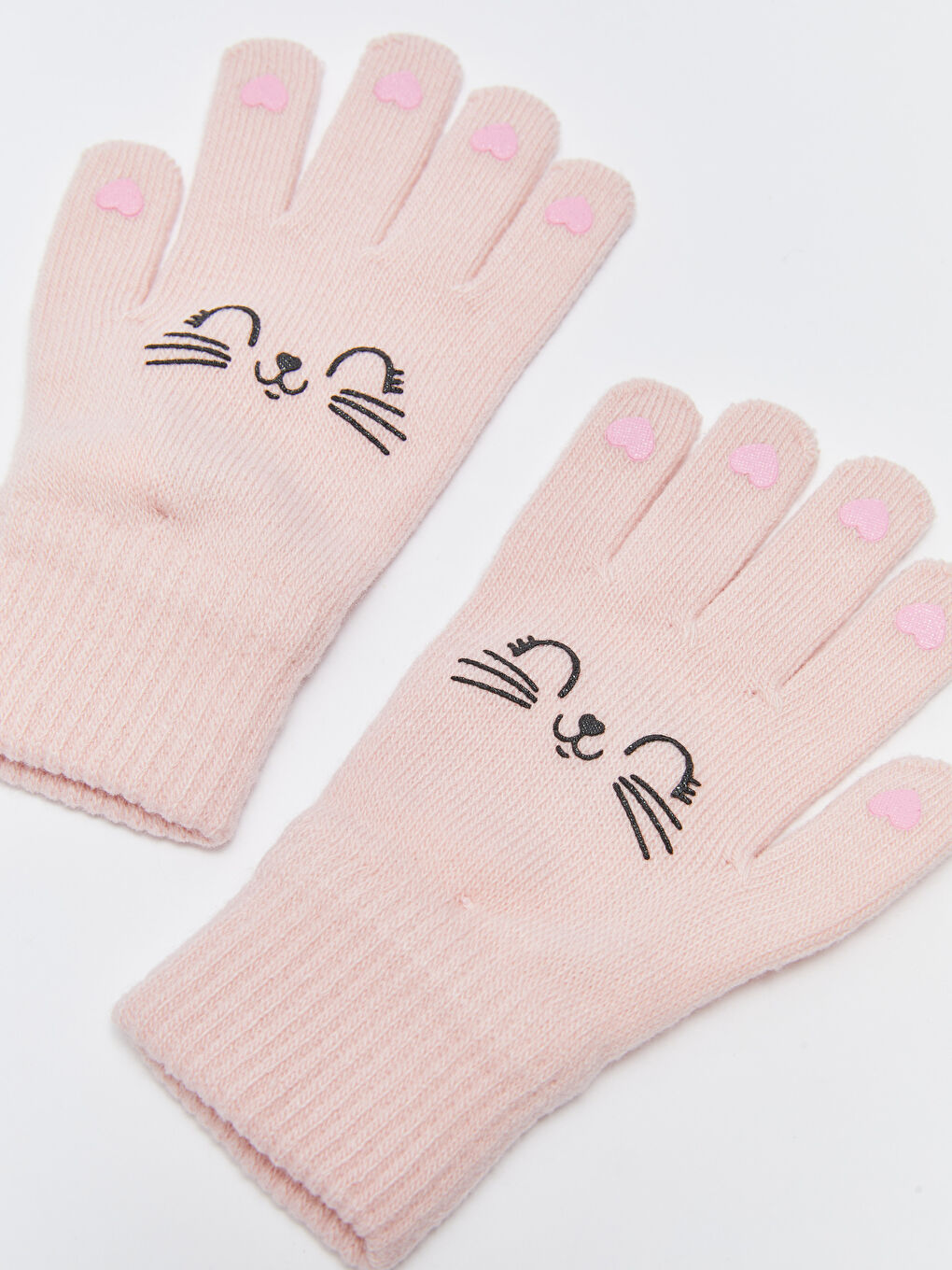 Printed Girls' Knitwear Gloves 2 Pack-3
