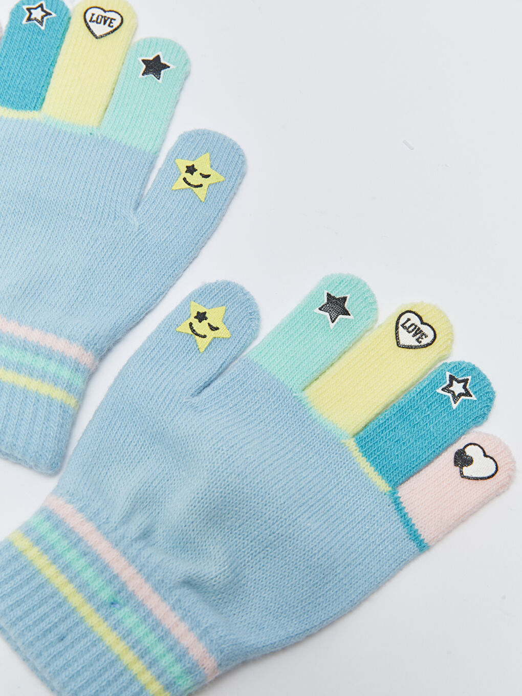 Printed Girls' Knitwear Gloves 2 Pack-2