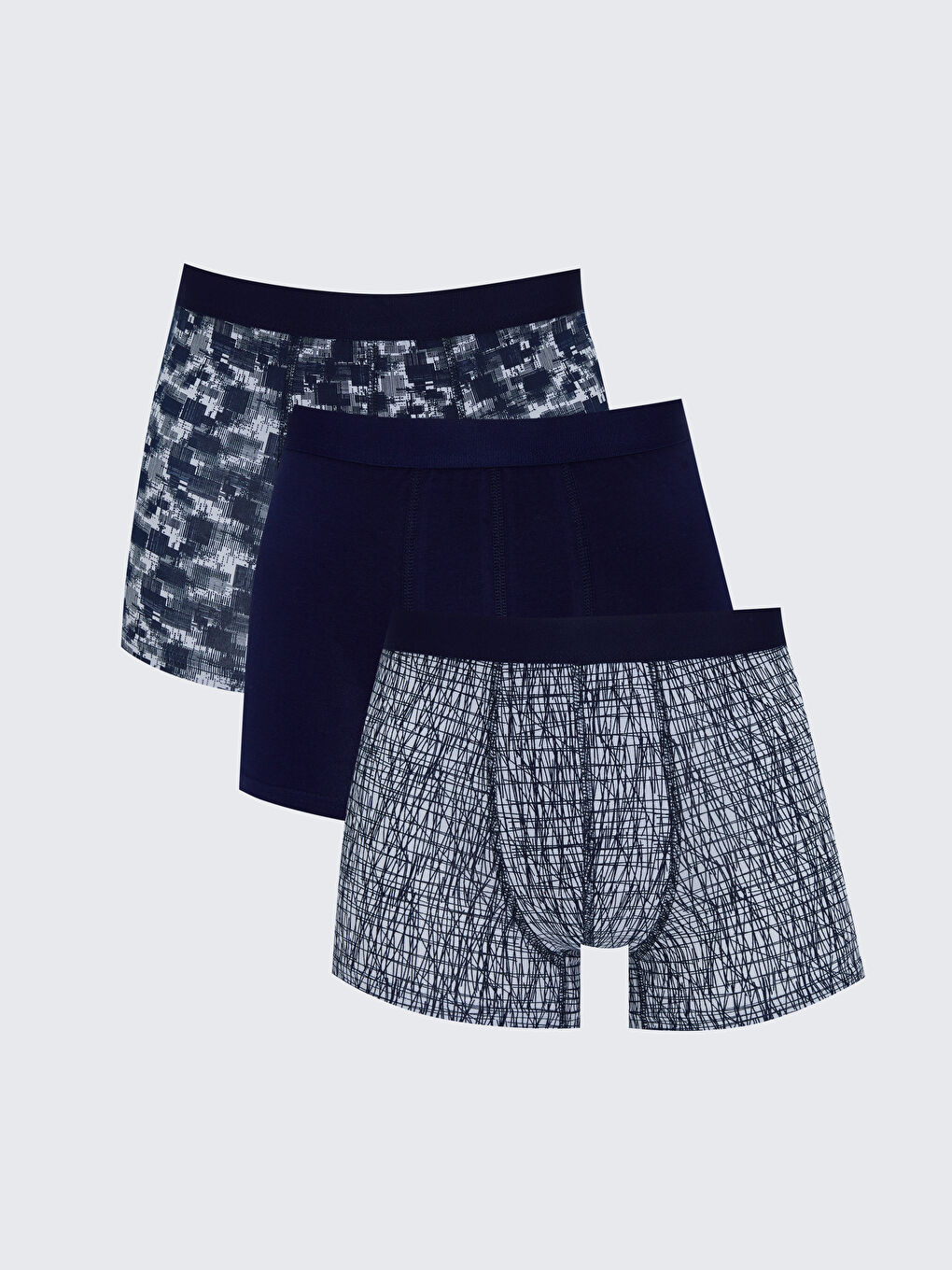 بوكسر قماش مرن بقصة عادية ٣ قطع